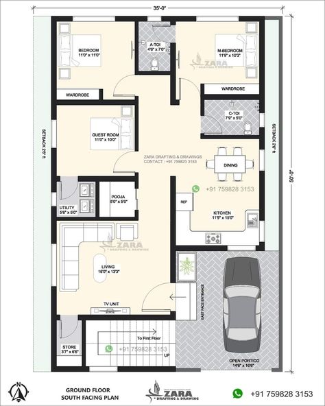 House Plan App, Plot Design, Smart House Plans, 30x50 House Plans, Budget House Plans, 20x40 House Plans, 30x40 House Plans, 2bhk House Plan, Bungalow Floor Plans