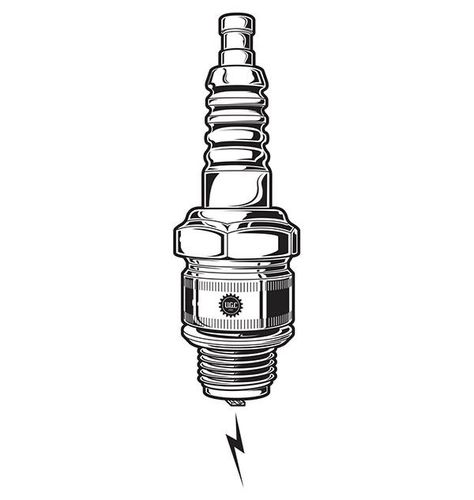 Sparkplug Tattoo Design, Sparkplug Tattoo, Sharpie Drawings, Mechanic Tattoo, Motorbike Art, Car Tattoo Design, Biker Tattoos, Motorcycle Illustration, Technical Illustration