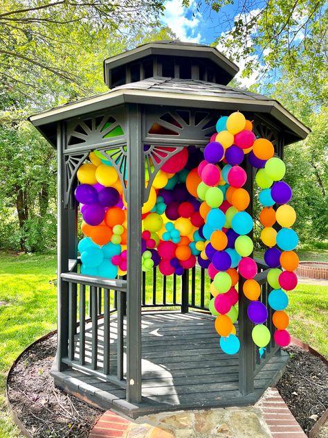 Park Gazebo Decorations Birthday, Teen Party, Wind Chimes, Kids Party, Gazebo, Balloons, Outdoor Decor, Home Decor