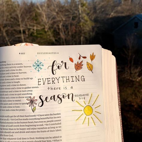 “For everything there is a season, and a time for every matter under heaven:” ‭‭Ecclesiastes‬ ‭3‬:‭1‬ ‭ESV‬‬ Bible: NLT Filament… | Instagram Popular Bible Verses, Esv Bible, Ecclesiastes 3, Bible Study Books, Bible Verses Kjv, Bible Doodling, Love Your Enemies, Journaling Bible, Christian Bible Study