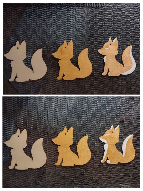 Dollar Tree Fox Craft, Dollar Tree Wood Fox Ornament, Dollar Tree Wooden Fox Ornaments, Wood Fox Ornament, Dollar Tree Fox Cutout, Dollar Tree Wood Ornaments, Fox Cutout, Fall Cutouts, Primitive Fall Crafts