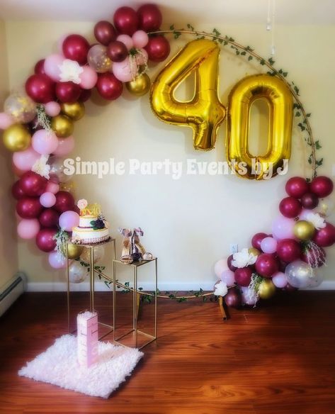 Birthday Balloon Decor, 40th Birthday Balloons, Balloon Decor, Ring Stand, 40th Birthday, Party Event, Birthday Balloons, Balloon Decorations, Baby Mobile