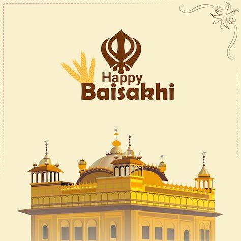 Happy Vaisakhi, Happy Baisakhi, Illustration Creative, Golden Temple, Highlight Icons, Psd Icon, Instagram Highlight Icons, Vector Photo, Flat Design