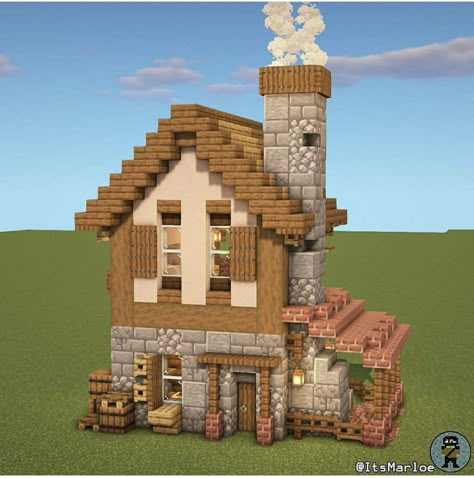 Minecraft Cottage House, Minecraft Hus, Minecraft Aesthetics, Mansion Minecraft, Cottage Minecraft, Survival House, Cottage Core Minecraft House, Rumah Minecraft Sederhana, Minecraft Mansion