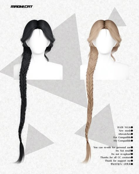 [Maoni_cat]HAIR No.16 | Patreon Sims 4 Cc Ponytail Alpha, Sims 4 Cc Long Braided Hair, Sims 4 Cc Leah Lillith Hair, Sims 4 Long Ponytail, Sims 4 Cc Straight Hair Patreon, Sims Long Hair, Sims 4 Cc Hair Braid, Sims Patreon Hair, Sims 4 Wet Hair Cc