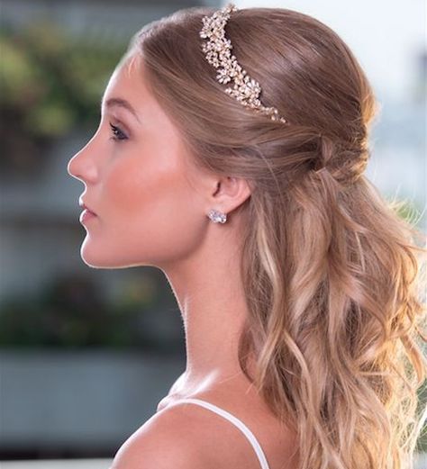 Hairstyles For Formal Events, Hairstyles For Formal, Bridal Hair Half Up Half Down, Wedding Hairstyles For Women, Wedding Hairs, Half Up Half Down Wedding Hair, Hairstyles For Brides, Wedding Tiara Hairstyles, Down Wedding Hairstyles