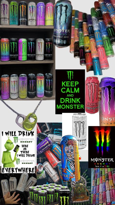 #monsterenergy Monster Cans Diy, Monster Flavors, Monster Energy Drinks, Monster Drink, Y2k Scene, Monster Wall, Diy Kandi Bracelets, Diy Kandi, Monster Crafts