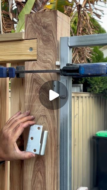 Nailed it fencing on Instagram: "Gate hinge installation #gate #construction #hardware #carpentry #engineering" How To Install Soft Close Hinges, Gate Hardware Wood, Door Jamb Hinge Jig, Gate Hinges Heavy Duty, Cabinet Door Hinge Adjustment, Gate Hinges, Gate Hardware, Woodworking Guide, Woodworking Videos