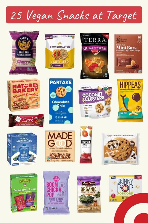 Vegan Snacks To Buy, Target Printable, Target Snacks, Healthy Store Bought Snacks, Vegan Snacks On The Go, Healthy Snack Brands, Best Vegan Snacks, Dairy Free Snacks, Snack Brands