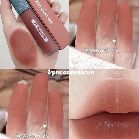 Romand Zero Velvet Tint, Vintage Filter, Makeup Order, Makeup Nails Designs, Lip Color Makeup, Makeup List, Lipstick Kit, Formal Makeup, Ulzzang Makeup