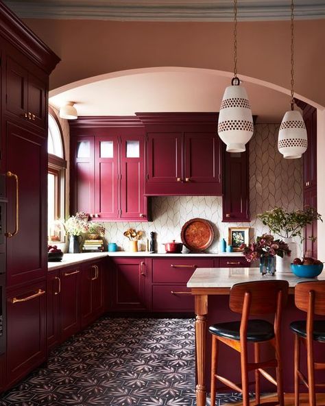 Casagrande Studio on Instagram: "It’s tile Tuesday and yes you can have your kitchen with the tile floor of your dreams. A small but mighty kitchen renovation in Jamaica Plain, Boston that started with this stunning statement tile. Swipe for the BEFORE it’s quite the transformation.  . . . 🏡 @casagrandestudio  📸 @jaredkuziaphoto  #kitchenrenovation #kitchenremodel #kitchendesign #kitchentransformation #kitcheninspo #kitchensofinstagram #tiletuesday #ihavethisthingwithfloors #ihavethisthingwithtiles #bostondesigner #topdesigner #topdesigners" Jamaica Plain Boston, Burgundy Kitchen, Cement Tile Floor, Statement Tiles, Cement Tile Shop, Kitchen Transformation, Small But Mighty, Kitchen Upgrades, Stunning Kitchens