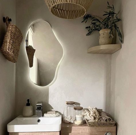 Kalklitir on Instagram: "We hope you are having a good start of the week 🤍🌾 Todays beautiful photo is from @joannes_home2 bathroom. She used Nudo Grigio for the walls 🙌 #kalklitirnudogrigio 🌿 VOC free & natural 🌿 lime wash paint in powder form 🌿 carbon neutral shipping 🌿 anti bacterial paint #kalklitir #limewash #limewashpaint #limepaint #greige #kalkverf #bathroom #bathroomdecor #bathroominspiration #homedecor #wallpaint .." Lime Wash Paint, Taupe Bathroom, Lime Wash Walls, Limewash Walls, Greige Walls, Lime Wash, Lime Paint, Washing Walls, Salon Suites