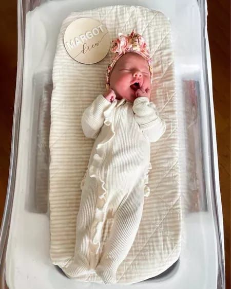 Welcome to the world baby Margot Drew! __ Birth announcement, baby name reveal, name disc, baby outfit #LTKbump #LTKbaby #LTKstyletip How To Announce Baby Name, Birth Announcement Outfit, Beach Birth Announcement, Baby Announcement Name Sign, Birth Announcement Elephant, Name Reveal, Baby Name Reveal, Welcome To The World Baby, Baby Outfit