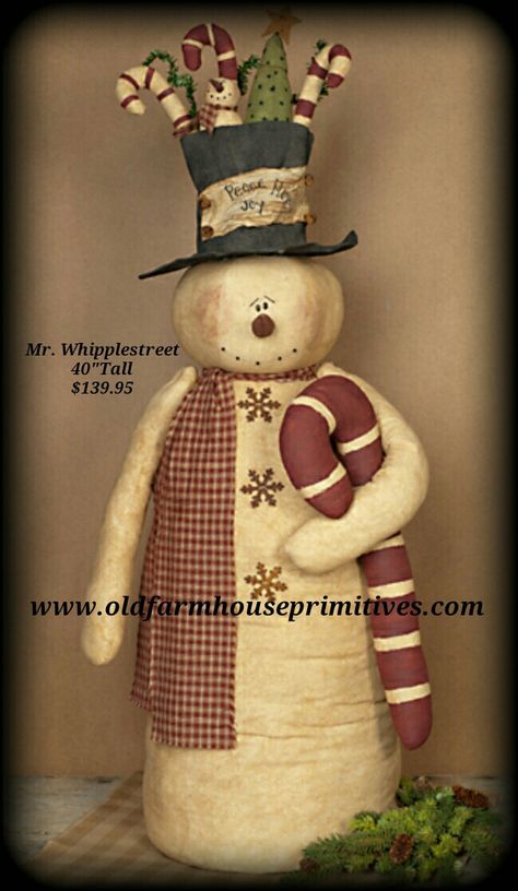 Stuffed Snowman, Prim Christmas, Primitive Snowmen, Snowmen Patterns, Snowman Decorations, Primitive Crafts, Snowman Crafts, Primitive Christmas, Christmas Sewing