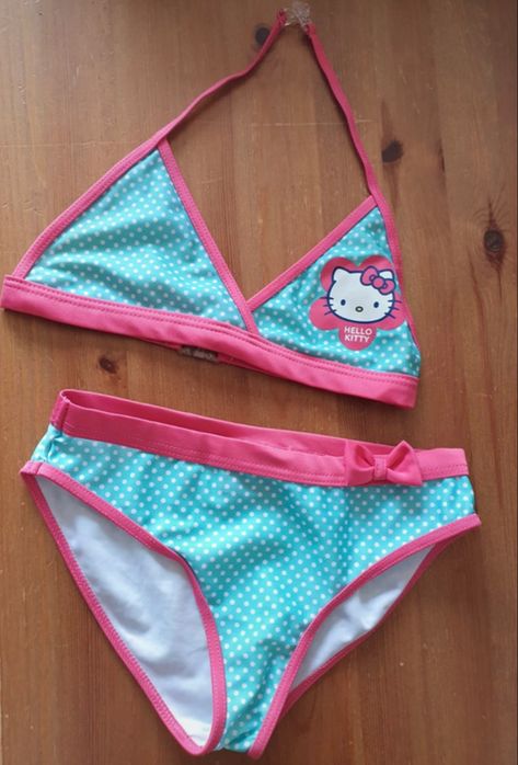 Hello Kitty Bathing Suit, Sanrio Bathing Suit, Hello Kitty Swimwear, My Melody Swimsuit, Cute Gyaru Bikinis, Swimsuit Inspo, Crochet Baby Costumes, 2000s Clothing, Kitty Clothes