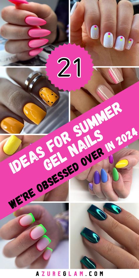 Elevate your summer nail game with our selection of 21 vibrant ideas for gel nails in 2024. Whether you're into short, simple designs or intricate color patterns, our curated collection has something for every preference. From chic solid colors to trendy ombré effects, these gel nail ideas will keep your manicure looking fresh and stylish all season long. Say goodbye to boring nails and hello to summer-ready gel designs that will make a statement. Multicolor Nails Summer, Summer Nails Ideas 2024, Ideas For Gel Nails, Summer Gel Nails Ideas, Gel Nails Ideas, Gel Nail Ideas, Gel Manicures, Confetti Nails, Summer Gel Nails