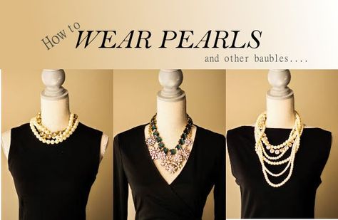 New Year’s Eve Fashion | How To Accessorize Your Little Black Dress Jewelry For Black V Neck Dress, Black Dress And Pearl Necklace, Pearls And Black Dress, Little Black Dress Jewelry, Jewelry For A Black Dress, Black Dress Jewelry Ideas Formal, Black Dress And Pearls Outfit, Jewelry To Wear With Black Dress, Accessorizing Black Dress