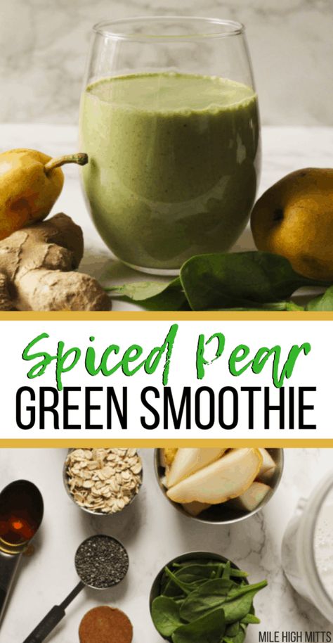 Milk Ice Cubes, Fall Smoothies, Meal Replacements, Natural Snacks, Spiced Pear, Pear Smoothie, Healthy Green Smoothies, Butter Honey, Easy Meal Plans