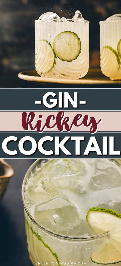 Gin Rickey Cocktail Gin Recipes Cocktails, Gin And Juice Recipe, Gin Rickey Recipe, Jello Shot, Best Gin, Gin Recipes, Gin Cocktail Recipes, Sweet Cocktails, Classic Cocktail Recipes