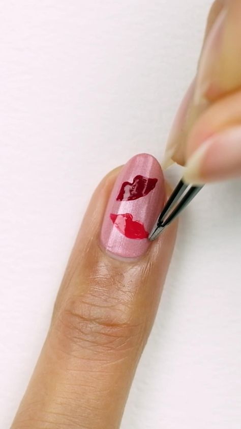 How to Make DIY Nail Stickers Check more at https://nftblog.pro/how-to-make-diy-nail-stickers/ Diy Nail Stickers How To Make, How To Paint A Heart On Your Nails, Lip Nail Art Tutorial, Diy Nail Stickers Decals, How To Make Hearts On Nails, How To Do Hearts On Nails, How To Paint Nails Perfectly, Diy Nail Stickers, Glamorous Birthday