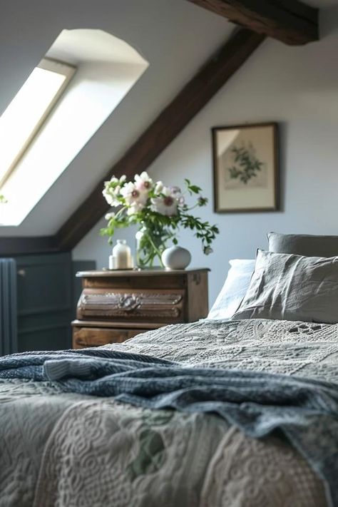 How To Cool An Attic Bedroom: Reducing Heat Effectively Low Attic Bedroom, Low Attic Bedroom Ideas, Low Attic, Cozy Attic Bedroom, Shading Ideas, Attic Inspiration, Attic Bedroom Ideas, Cozy Attic, Pretty Homes