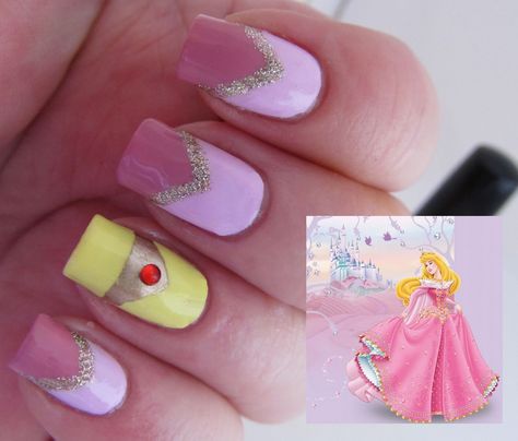 Nail Art Kids, Disney Princess Nail Art, Disney Princess Nail, Princess Nail Art, Disney Princess Challenge, Disney Princess Nails, Sleeping Beauty Wedding, Sleeping Beauty Disney, Disney Nail Designs