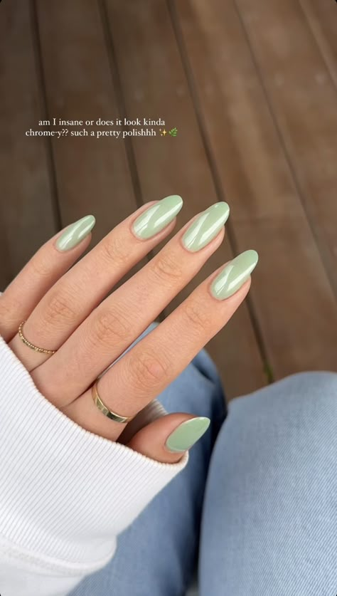 Celadon Nails, Pastel Green Chrome Nails, Light Green Cat Eye Nails, Pearl Green Nails, Light Green Spring Nails, Sage Color Nails, Light Green Almond Nails, Sage Green Chrome Nails, Light Green Chrome Nails