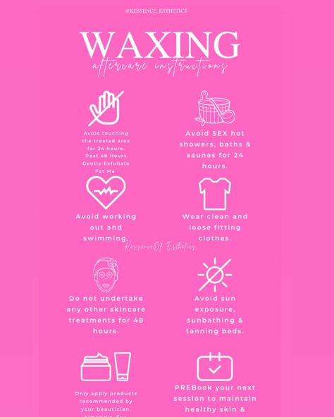 🎀 POST WAX MUST DOs !! 💋 http://kessenceofesthetics.square.site/ @kessnce_esthetics #aftercare #instructions #brazilianwaxspecialist #KEssenceEsthetics #K’essenceofesthetics #licensedesthetician #Entrepreneur #Blackbusinessowner #humor #browartist #wax #waxing #LuxuryBraziliansOnly #RichoffBrowsNBrazilians #greenvillescwaxspecialist #atlantawaxspecialist #charlottewaxspecialist #columbiascwaxspecialist #alabamawaxspecialist #mississippi #nola #northcarolina @kessence_es... Wax Tips At Home, Waxing Business Name Ideas, Brazilian Aftercare, Waxing Essentials, Waxing Tips Brazilian, Waxing Post, Facial Business, Wax Brazilian, Braid Business