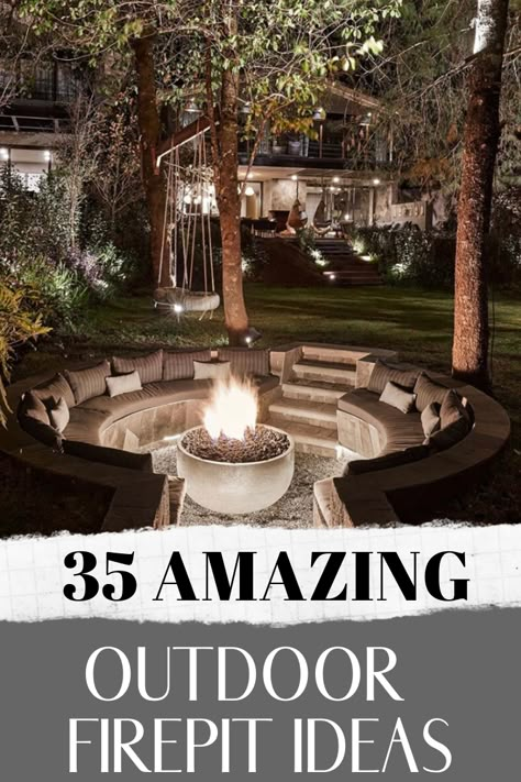 Tons of ideas to create the perfect DIY outdoor fire pit area for your backyard. Find the best propane, gas and wood fire pits for your deck, patio and yard. #firepit