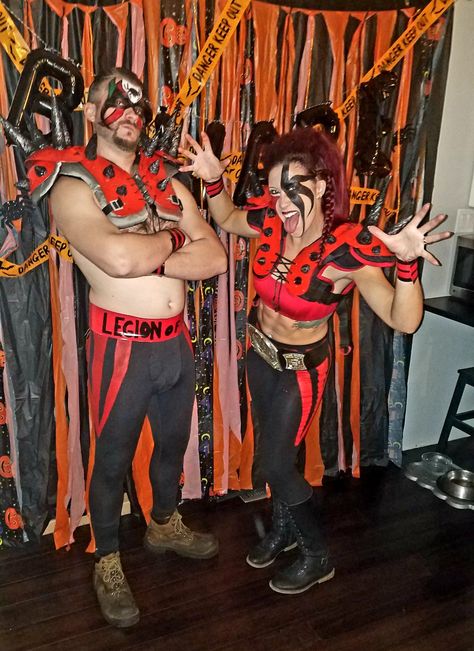 Legion of Doom/ Road Warriors WWE  couples costume Wwe Couples Costumes, Legion Of Doom, Zombie Crawl, Wwe Couples, Couples Costume, Couples Costumes, Wwe, Deadpool, Road