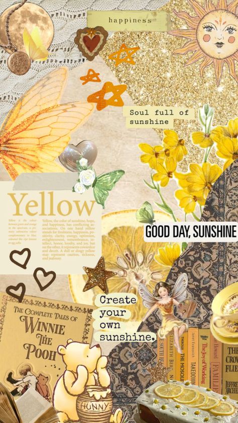 Yellow Journal Aesthetic, Yellow Aesthetic Wallpaper Collage, Yellow Aesthetic Collage, Yellow Collage Wallpaper, Soft Yellow Aesthetic Wallpaper, Aesthetic Yellow Wallpaper, Yellow Collage, Yellow Theme, Wallpaper Aesthetic