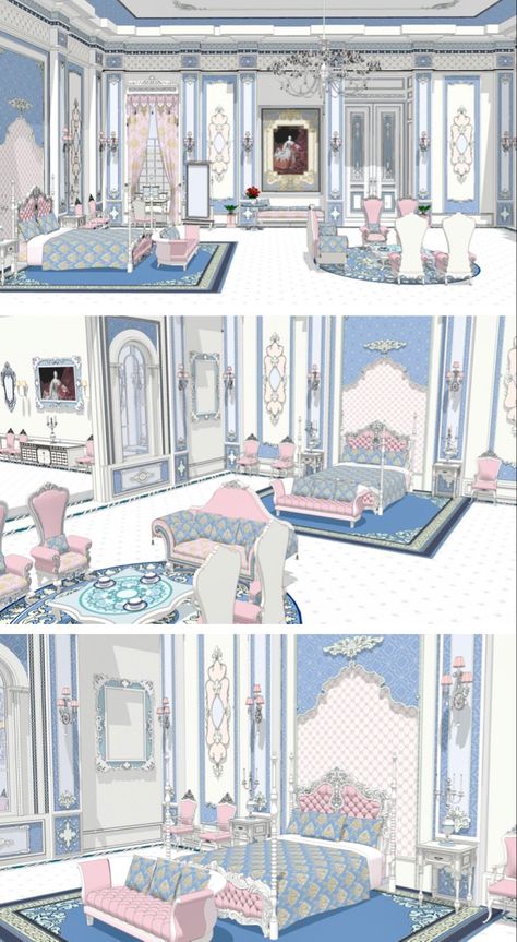 Manhwa Castle Interior, Manhwa Bedroom, Concept Art Fantasy Landscape, Art Fantasy Landscape, Fantasy Rooms, Architecture Design Sketch, 강아지 그림, Background Ideas, Fantasy Castle