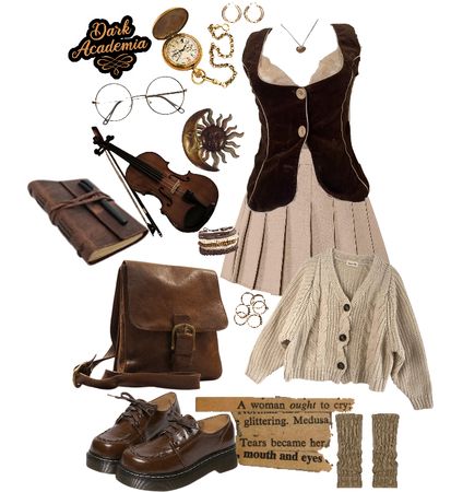 light academia Outfit | ShopLook Theatre Academia Aesthetic Outfit, Dark Academia Outfit Pants, Vintage Academia Outfit, Outfit Ideas Academia, Academia Tops, 70s Academia, Mystery Outfit, Dark Academia Accessories, Scorpio Fashion