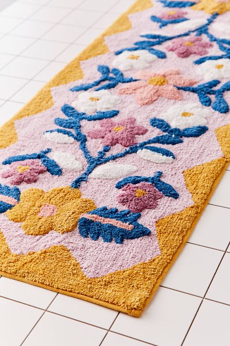 Urban Outfitters Bathroom, Primark Home, Runner Bath Mat, Folk Floral, Floral Runner, Floral Bath, Bathroom Rugs Bath Mats, Bath Rugs Sets, Bath Rug