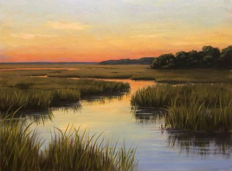 Calming Pictures, Soft Pastels Drawing, Landscape Photography Nature, Pretty Landscapes, Landscape Art Painting, Sunset Landscape, Nature Art Painting, Dreamy Art, Low Country