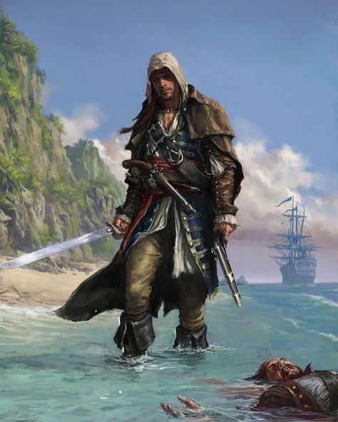 Assassin's Creed Black Flag, Karl Kopinski, Assassins Creed 4, Assassin's Creed Black, Edward Kenway, Assassins Creed Black Flag, Edwards Kenway, All Assassin's Creed, Assassins Creed Artwork