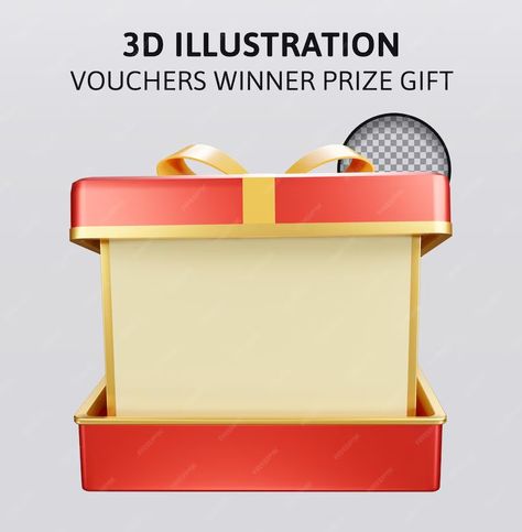 Premium PSD | Vouchers winner prize gift 3d rendering illustration Christmas Gift Box Template, October Photoshoot, Product Poster, Prize Gifts, Tips Design, Voucher Design, Illustrated Gift, Pop Up Window, Social Post