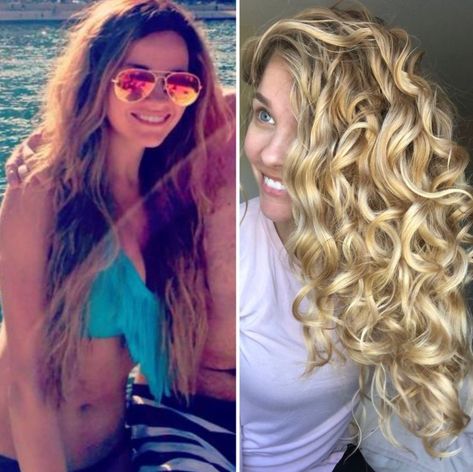 Frizzy Hair Before and After Tame Frizzy Hair, Frizzy Wavy Hair, Pretty Blonde Hair, Hair Test, Natural Curly Hair Cuts, Frizzy Curly Hair, Hair Issues, Curly Hair Types, Hair Upstyles