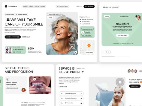 Clinic Website Design, Space Website, Minimalist Web Design, Dental Website, Dental Design, Dental Services, Coworking Space, Website Design Inspiration, Landing Page Design