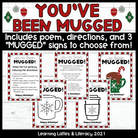 Free Employee Engagement Ideas, Coworker Engagement Ideas, You’ve Been Sacked Ideas, Christmas Teacher Morale Boosters, Holiday Employee Gifts Ideas, Staff Morale Christmas Ideas, Free You’ve Been Mugged Printable, December Staff Appreciation Ideas, Staff Gifts For Teachers