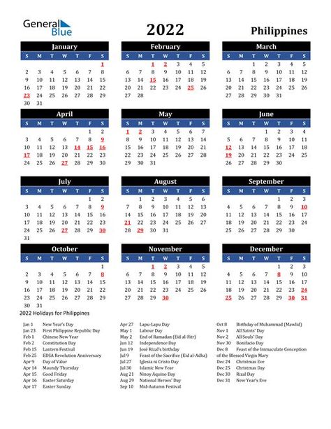 Philippines 2022 Calendar with Holidays. Philippines calendars are available in multiple types, PDF, Word and Excel, all come with Holidays. Holidays In January, 2024 Holidays, Philippine Holidays, Calendar With Holidays, 2023 Images, Calendar Examples, Japan Holidays, Holiday Schedule, Holiday Dates