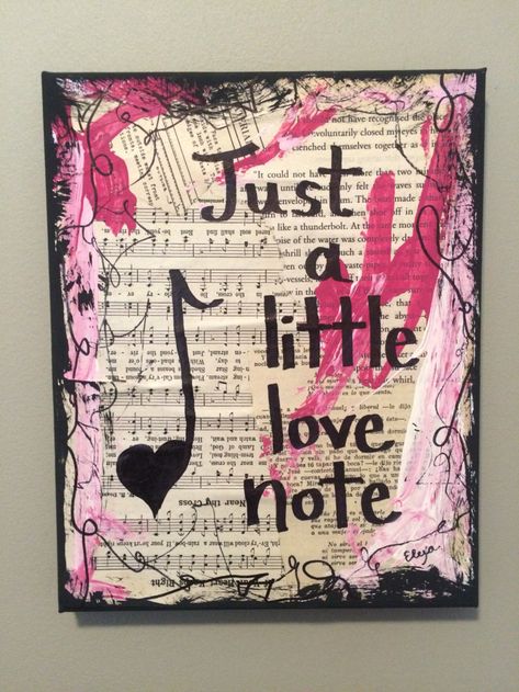 Music Art Love Note Singer Gifts For Musician Wall Art | Etsy Wedding Anniversary Painting, Anniversary Painting, Sheet Music Vintage, Painting Romantic, Musical Theater Gifts, Wedding Wall Art, Vintage Book Pages, Book Wall Art, Theatre Gifts