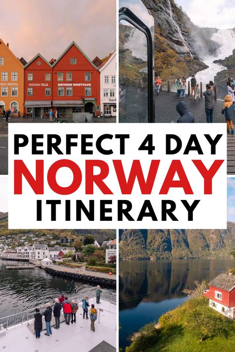 Maximise your short trip to Norway with my 4-day itinerary. Explore breathtaking fjords, vibrant cities like Oslo and Bergen, and immerse yourself in the stunning natural beauty that Norway has to offer. Norway Must See, Norway In February, Norway Travel Itinerary, Harstad Norway, Oslo Norway Travel, Norway Roadtrip, Europe Mountains, Norway Itinerary, Things To Do In Norway