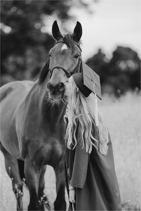 Senior Picture Ideas Equestrian, Unique Senior Pictures With Horses, Horse And Dog Senior Pictures, Graduation Photos With Horses, Equestrian Graduation Pictures, English Horse Photoshoot, Senior Pic Ideas With Horses, Graduation Horse Photoshoot, Country Senior Pictures With Horses