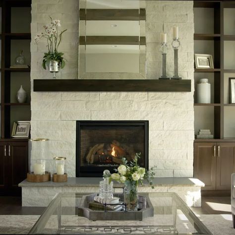 Mediterranean Fireplace Ideas, White Stone Fireplace, Mediterranean Fireplace, Greek Style Home, Modern Stone Fireplace, White Stone Fireplaces, Marble Hearth, Eldorado Stone, White Elm