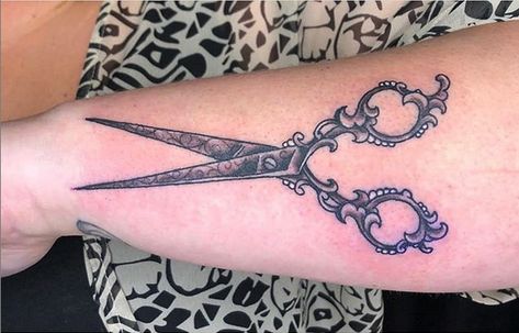 Fancy Scissors Tattoo, Ornate Scissors Tattoo, Gothic Scissors Tattoo, Vintage Shears Tattoo, Hair Shears Tattoo, Antique Scissors Tattoo, Embroidery Scissors Tattoo, Shear Tattoos, Sissor Tattoo