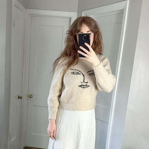 Hannah Louise Poston on Instagram: "it keeps feeling like The Last Cold Day. Wearing my sweaters while I can  @palomawool sweater #thrifted #vintage skirt @unitednude shoes" Hannah Louise Poston Outfits, Hannah Louise Poston, Vintage Skirt, Cold Day, I Can, Skirt, Outfit Inspo, How To Wear, On Instagram