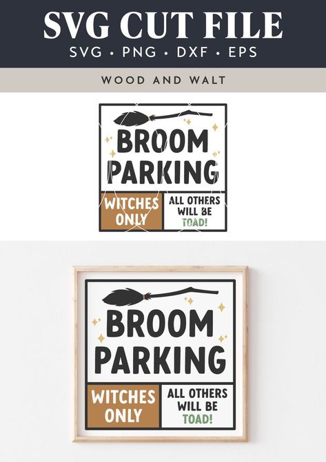 Broom Parking, Halloween Wood Signs, Halloween Sign, Witch Broom, Fall Signs, Sign Svg, Free Svg Cut Files, Halloween Signs, Handmade Business