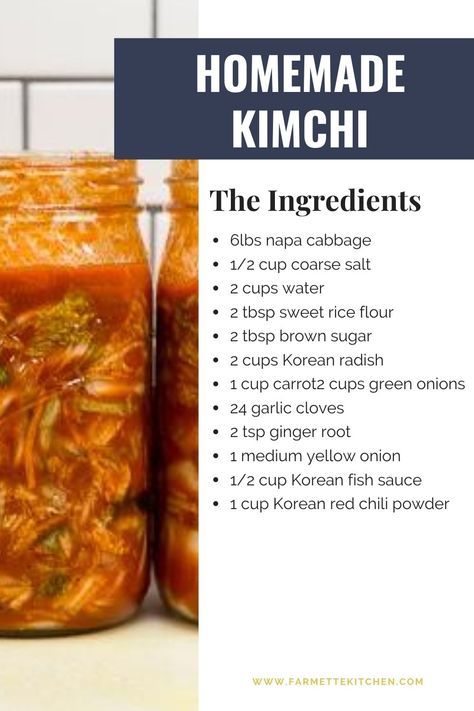 Is Kimchi Good For You, Kimchi Ingredients List, Authentic Kimchi Recipe, How To Make Kimchi Step By Step, Spicy Kimchi Recipe, Kimchi Ingredients, Kimchi Sauce, Fermenting Foods, Make Kimchi