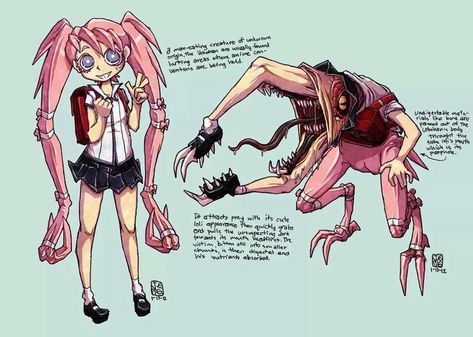 Monster Girls, Monster Design, Creepy Art, Monster Art, Creature Concept, 영감을 주는 캐릭터, Monster Girl, Art Anime, Creature Design